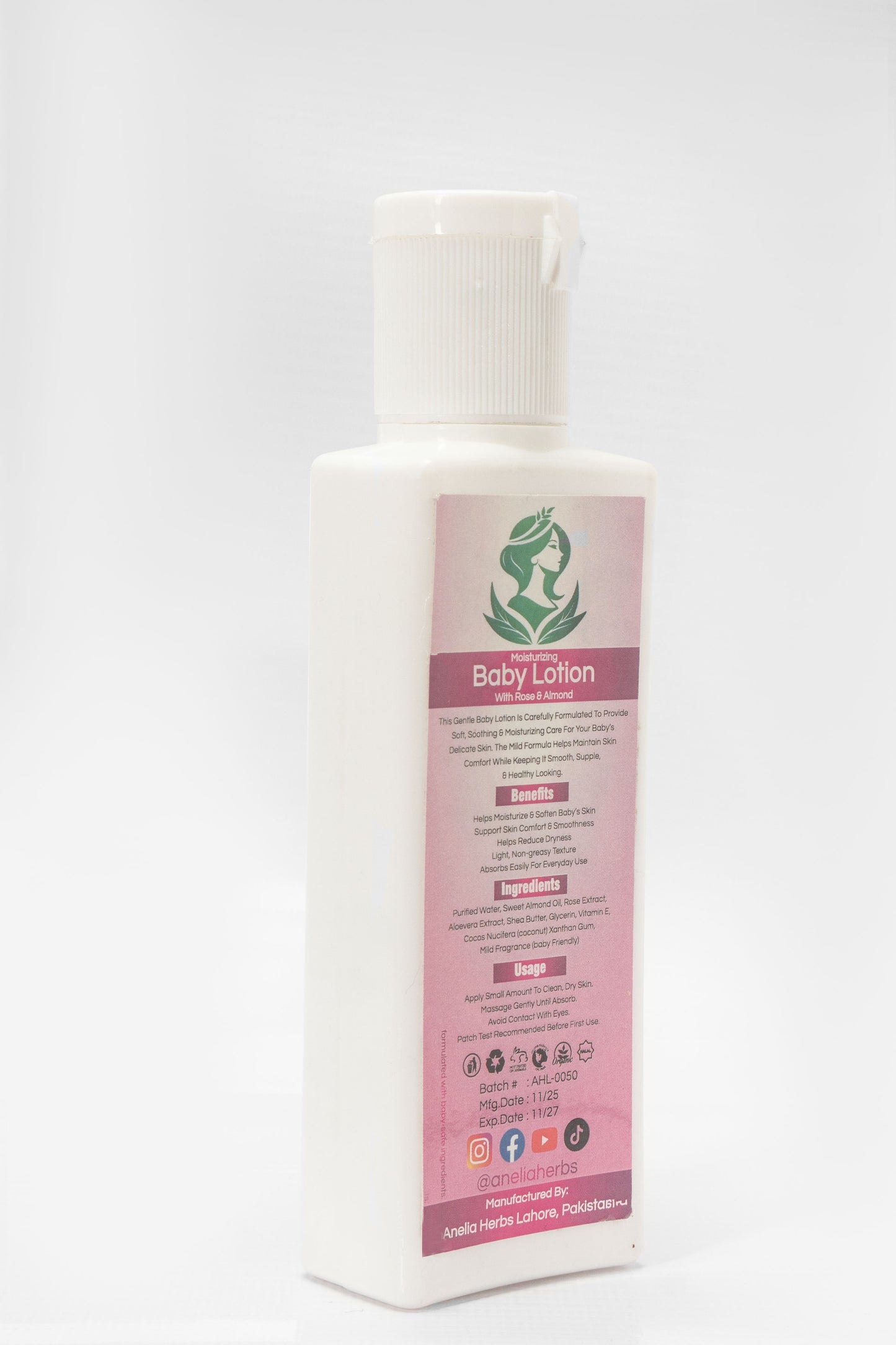 Anelia Herbs Almond & Rose Baby Moisturizing Lotion